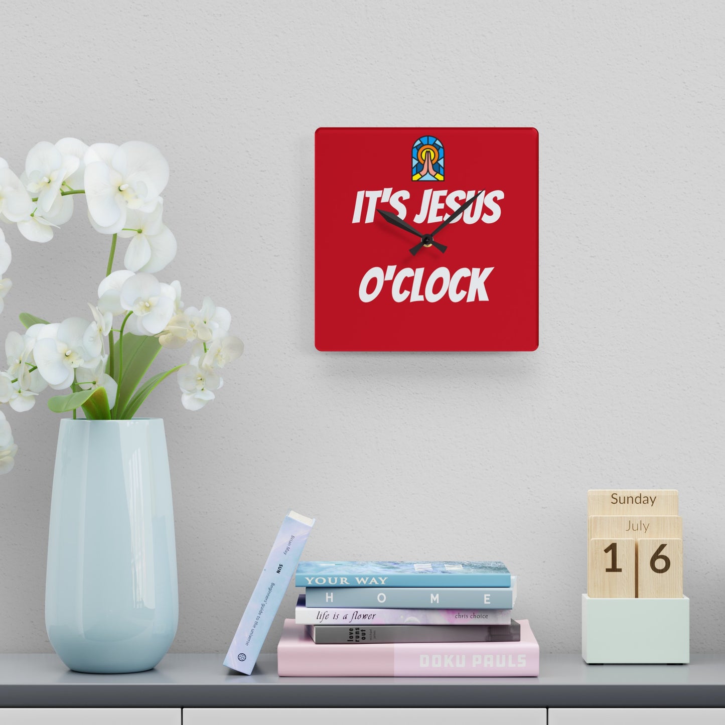 Acrylic Wall Clock - RED