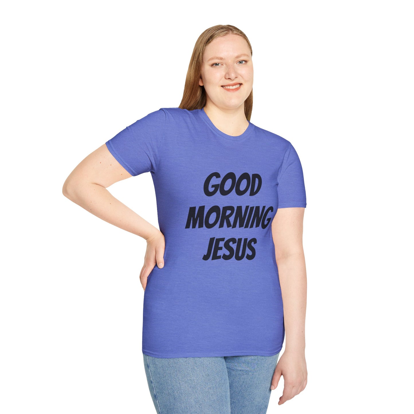 Unisex Softstyle T-Shirt - Black Writing - GOOD MORNING JESUS