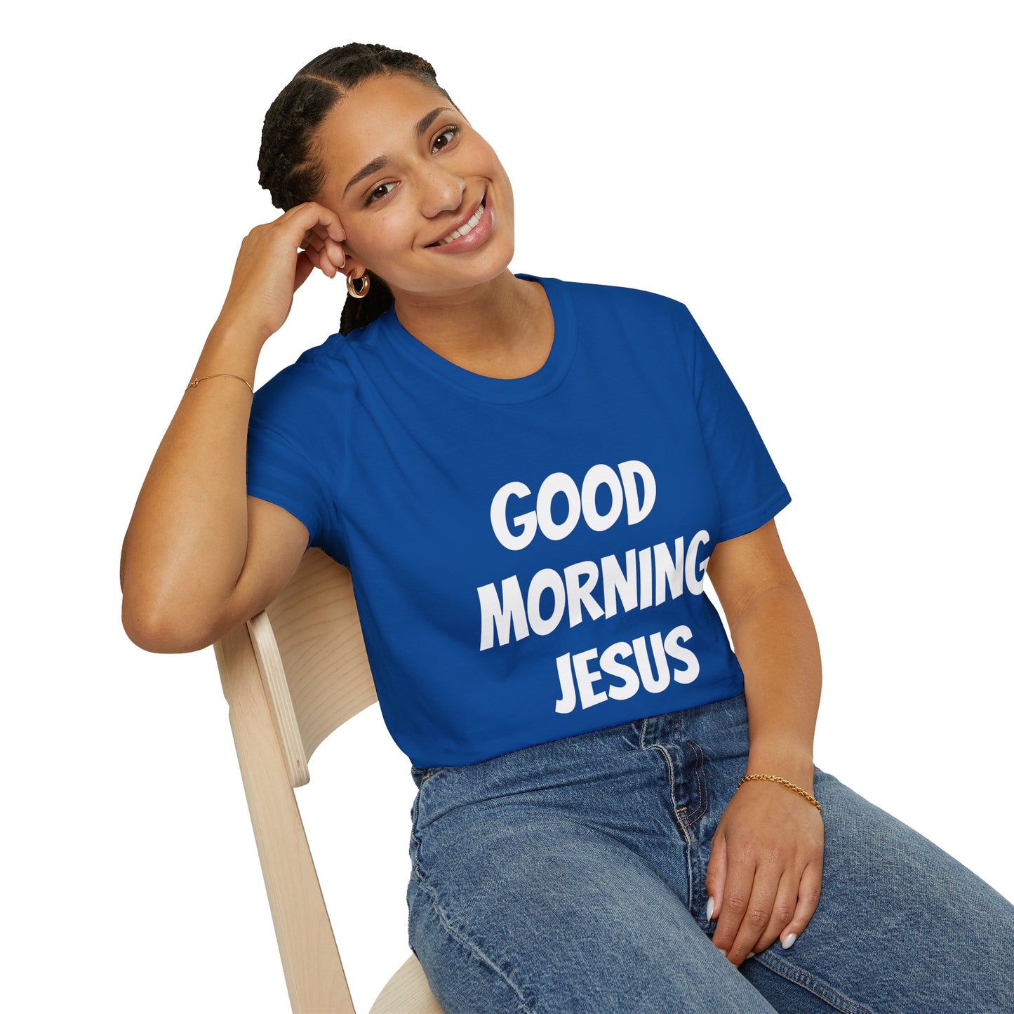 Unisex Softstyle T-Shirt - Black Writing - GOOD MORNING JESUS
