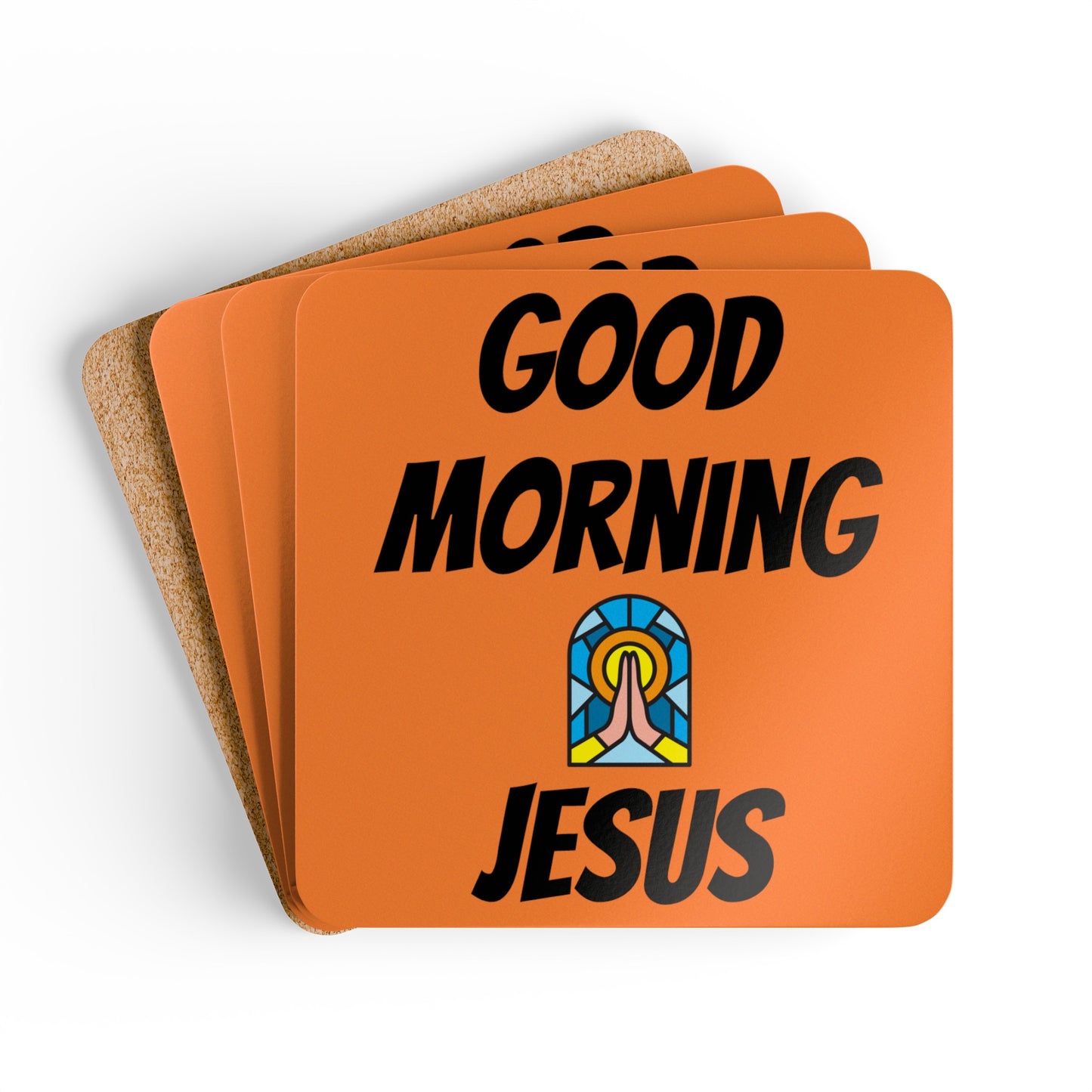 Corkwood Coaster Set - ORANGE
