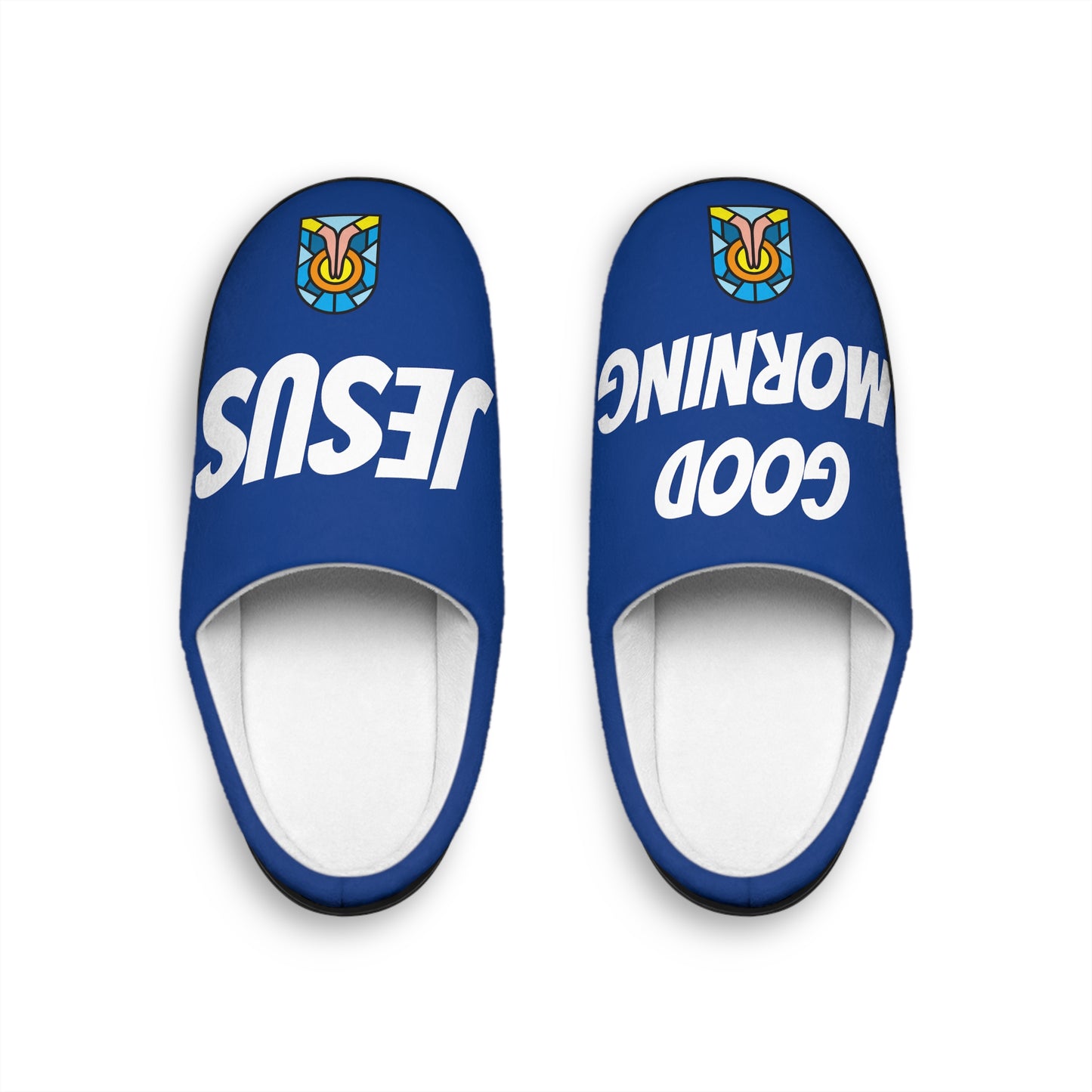 Men's Indoor Slippers - GOOD MORNING JESUS - DARK BLUE