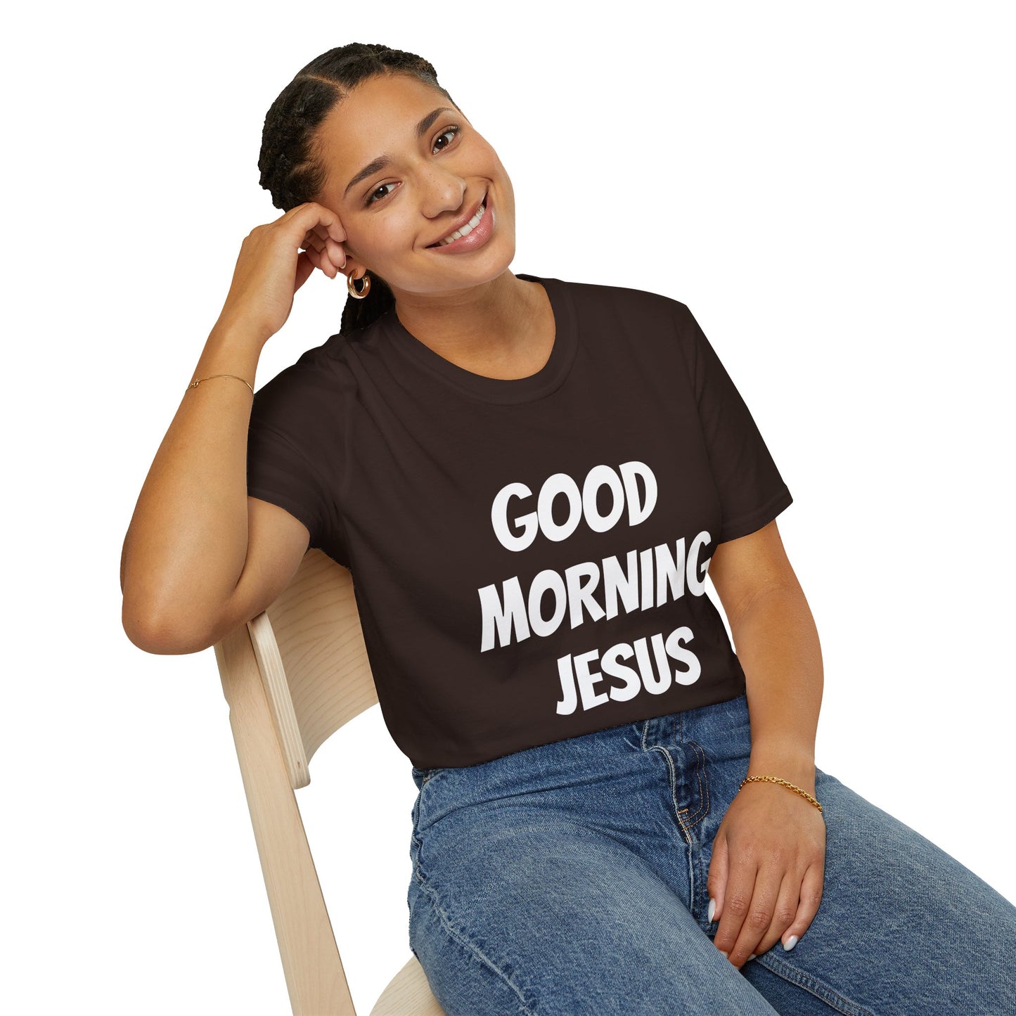 Unisex Softstyle T-Shirt - Black Writing - GOOD MORNING JESUS