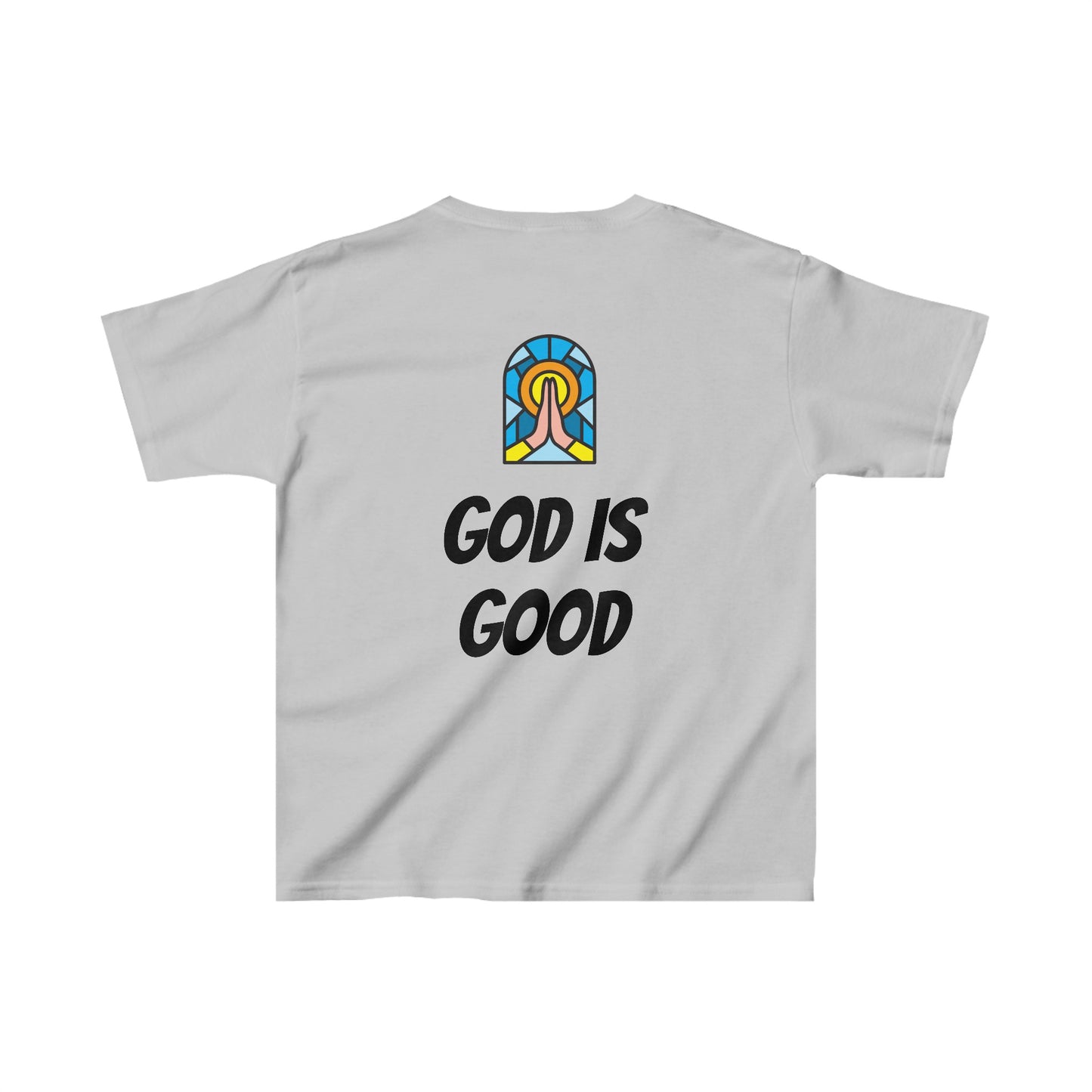 Kids Heavy Cotton™ Tee - Black Writing - GOOD MORNING JESUS - ORANGE