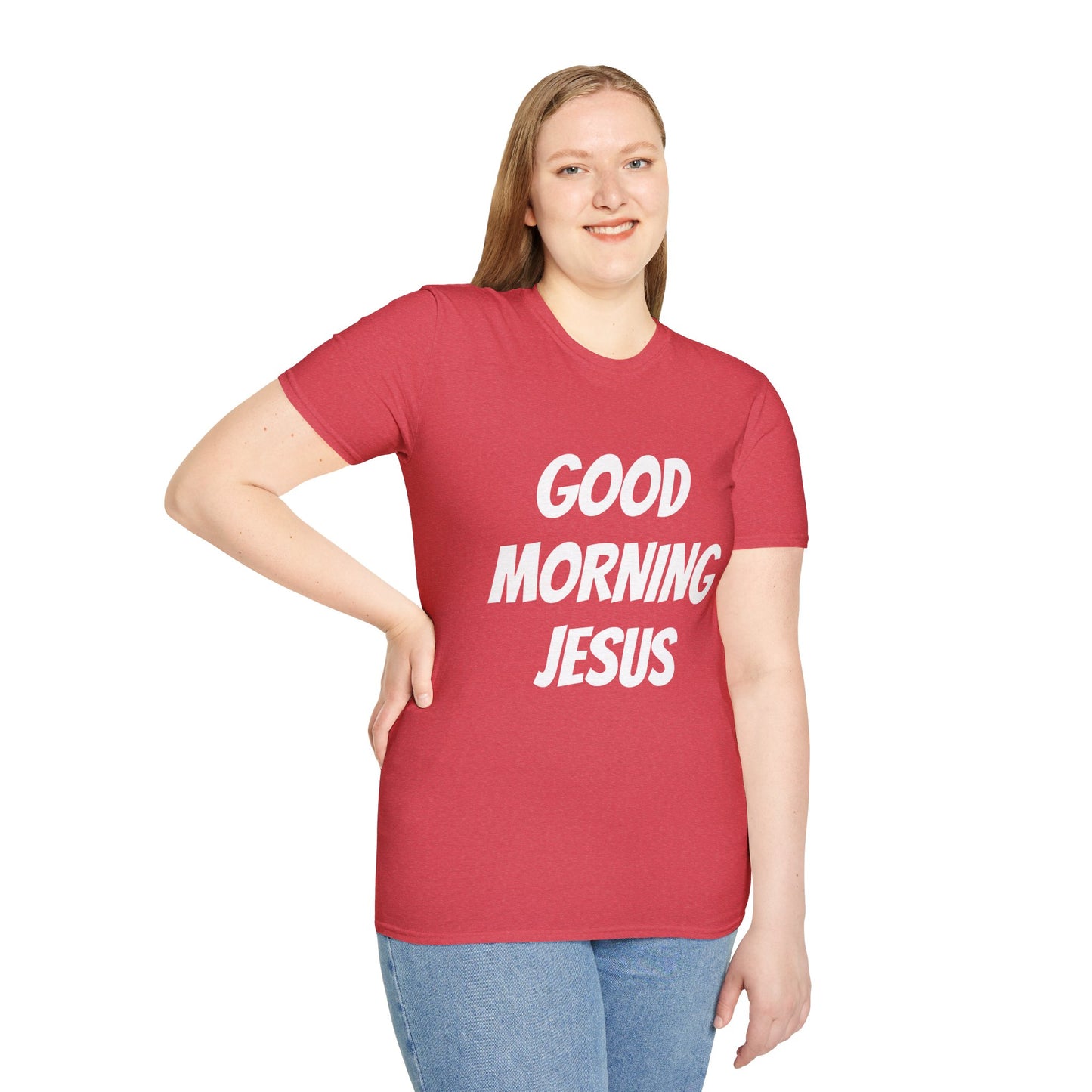 Unisex Softstyle T-Shirt - Black Writing - GOOD MORNING JESUS