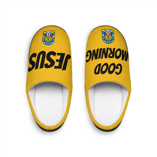 Men's Indoor Slippers - GOOD MORNING JESUS - YELLOW