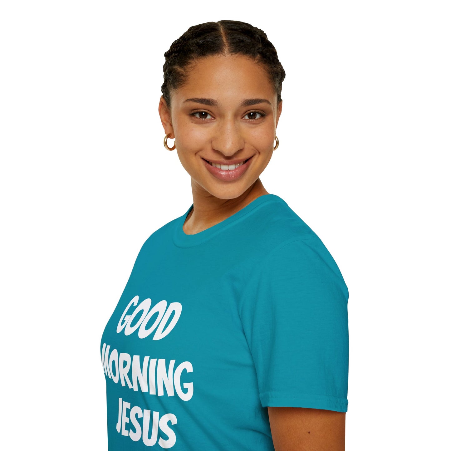 Unisex Softstyle T-Shirt - Black Writing - GOOD MORNING JESUS