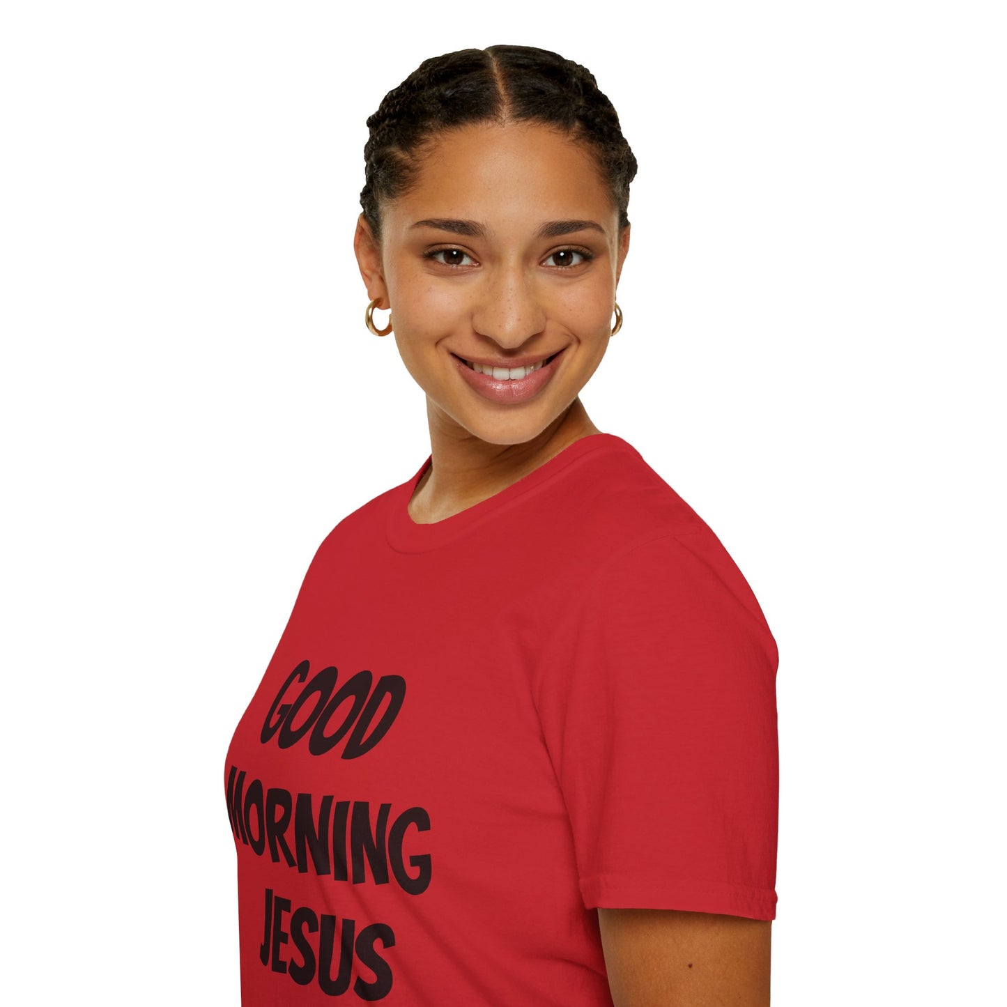 Unisex Softstyle T-Shirt - Black Writing - GOOD MORNING JESUS