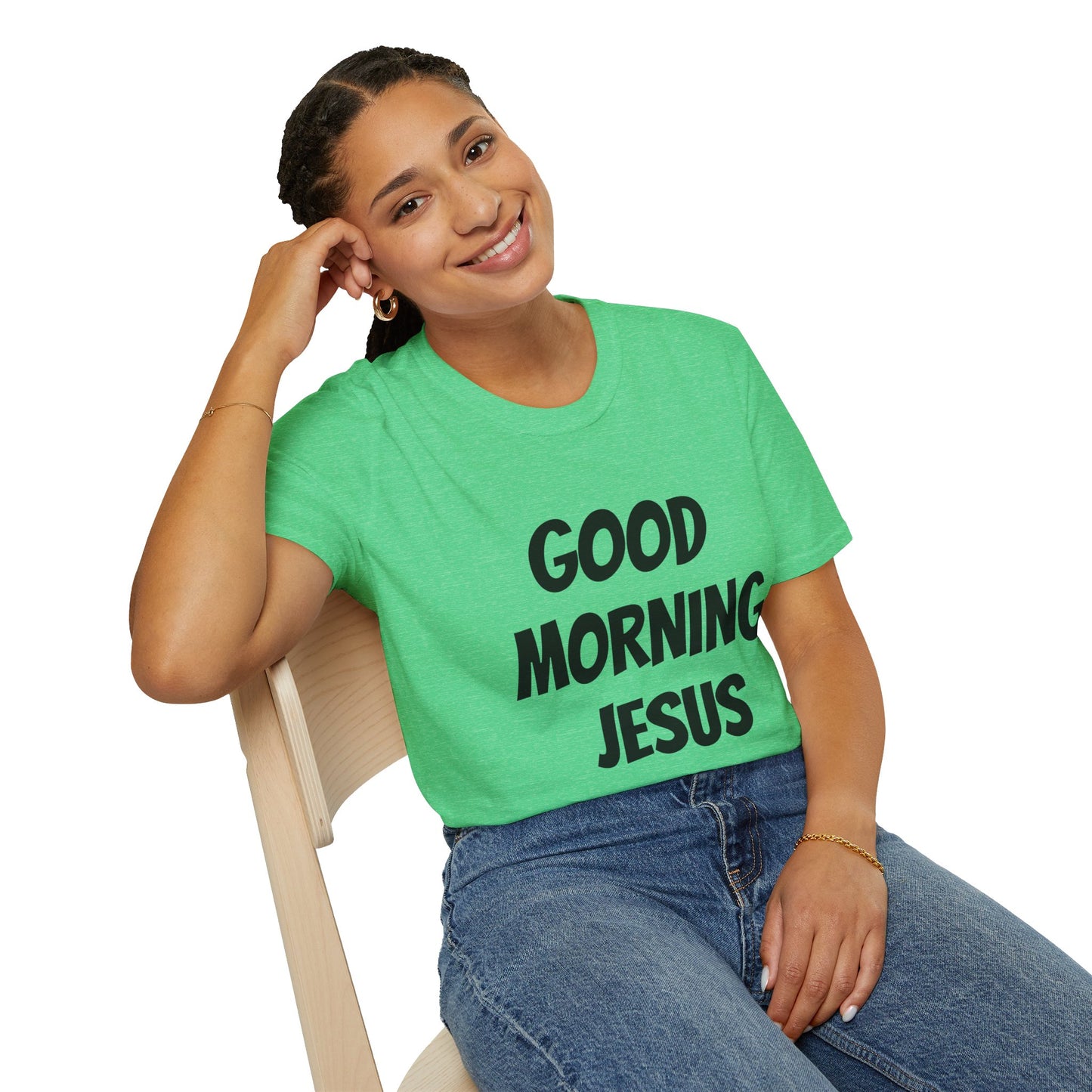 Unisex Softstyle T-Shirt - Black Writing - GOOD MORNING JESUS