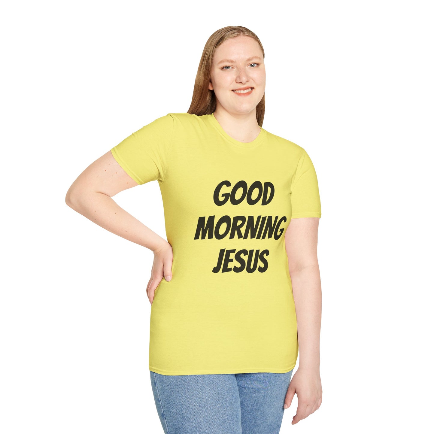 Unisex Softstyle T-Shirt - Black Writing - GOOD MORNING JESUS