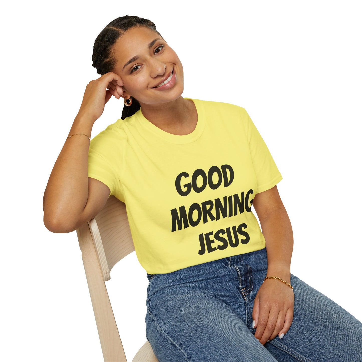 Unisex Softstyle T-Shirt - Black Writing - GOOD MORNING JESUS