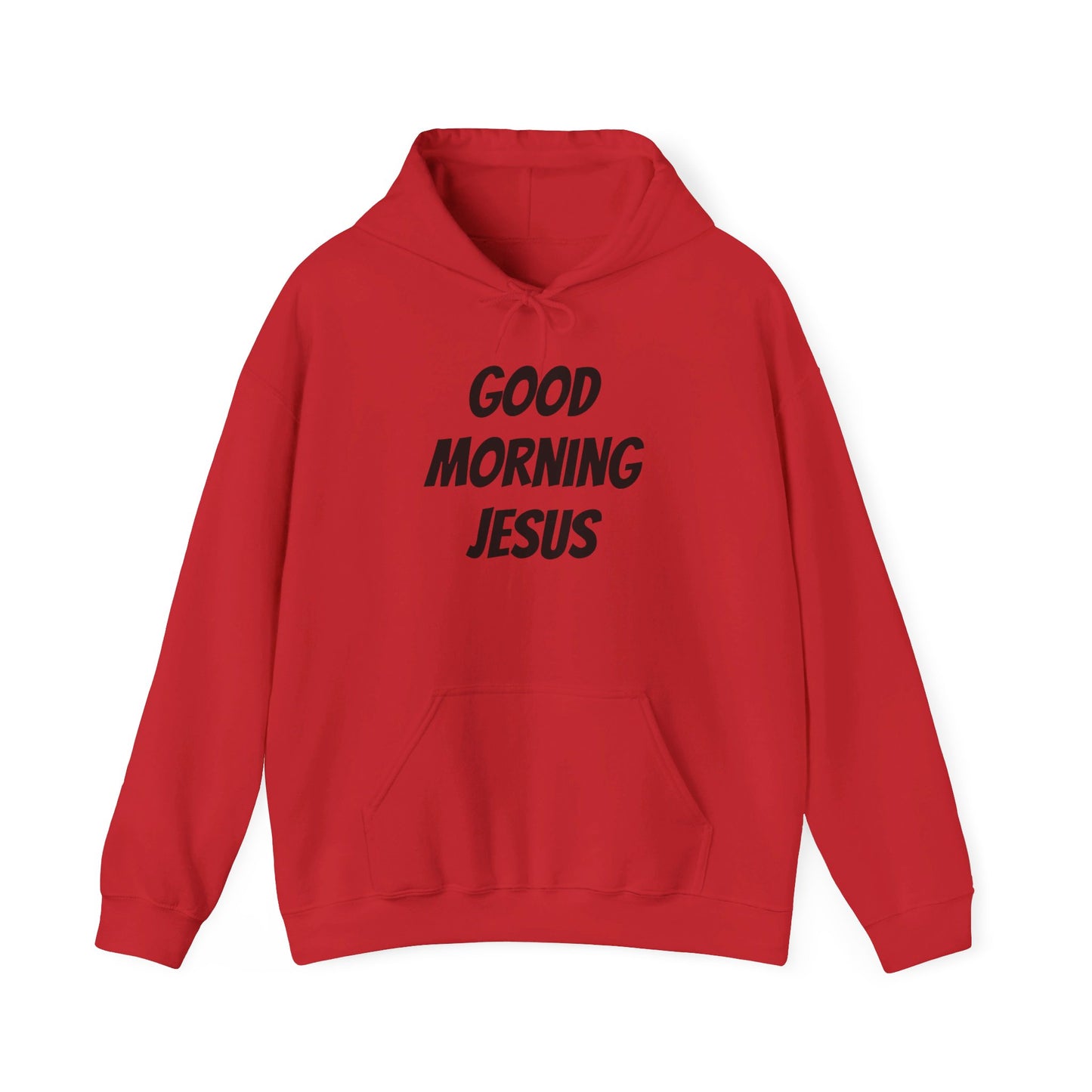 Unisex Heavy Blend™ Hooded Sweatshirt - Black Writing - GOOD MORNING JESUS