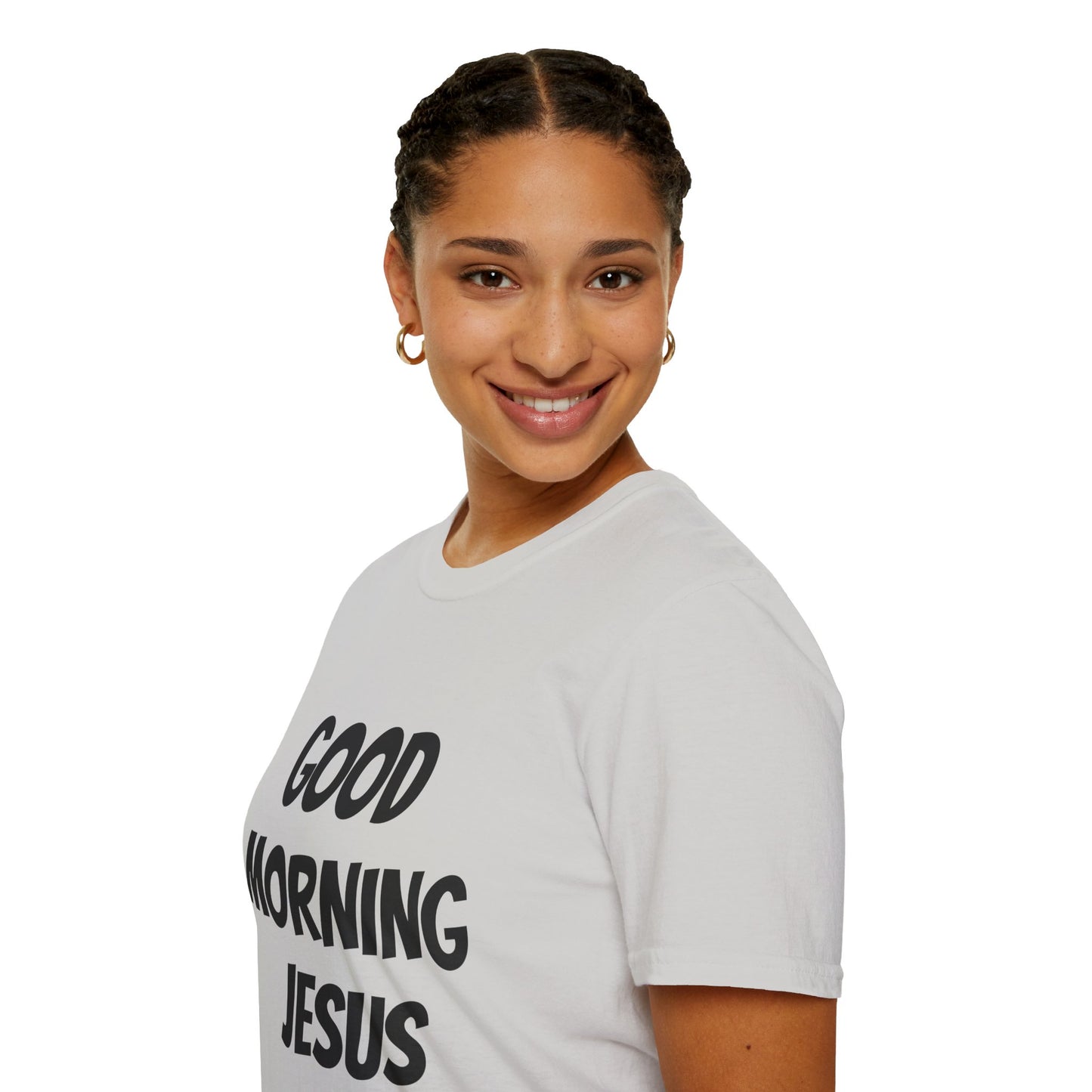 Unisex Softstyle T-Shirt - Black Writing - GOOD MORNING JESUS