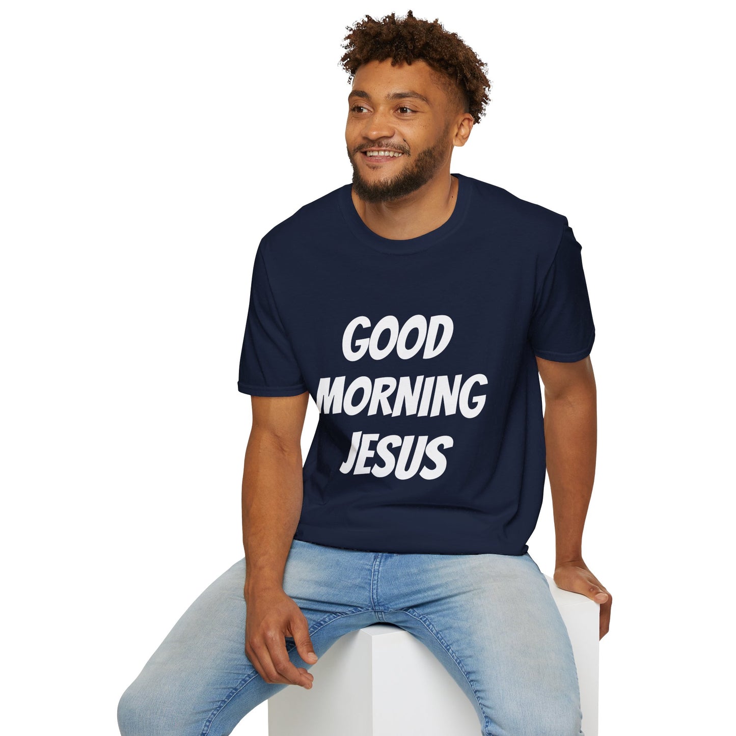 Unisex Softstyle T-Shirt - Black Writing - GOOD MORNING JESUS