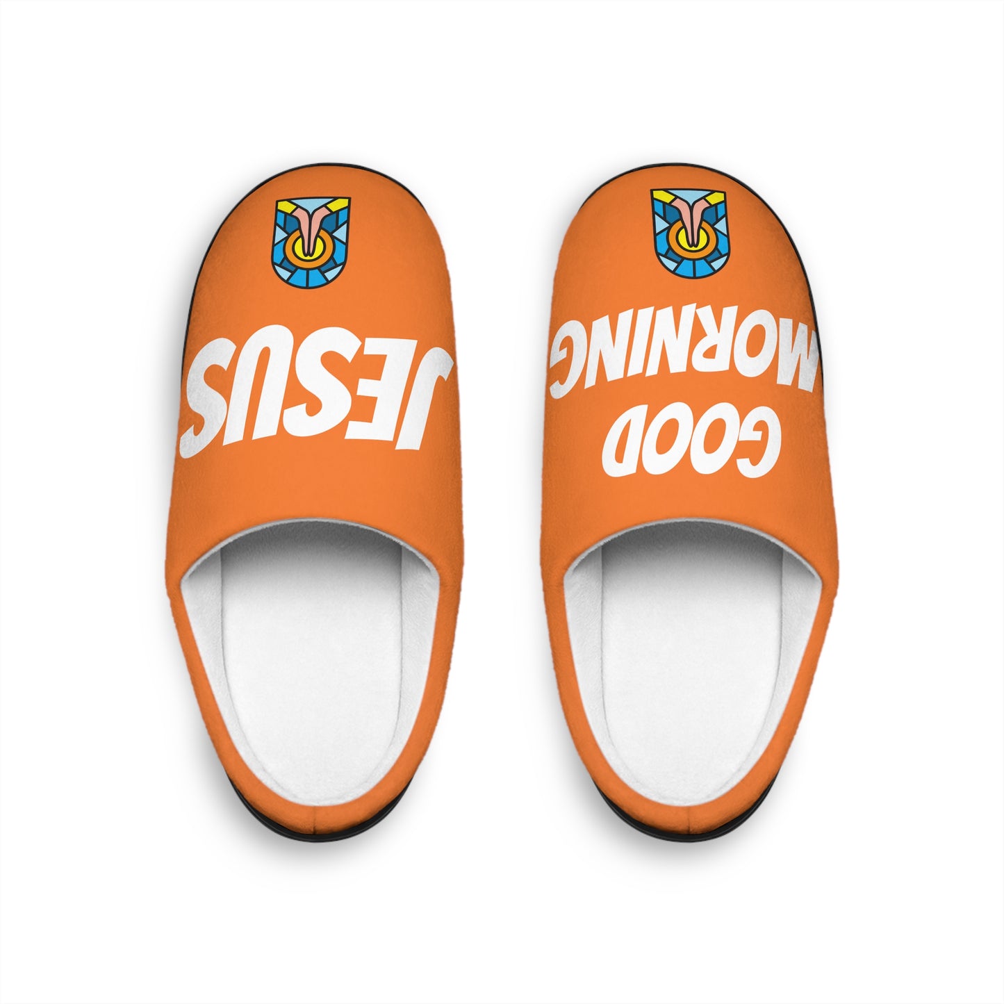 Men's Indoor Slippers - GOOD MORNING JESUS - ORANGE