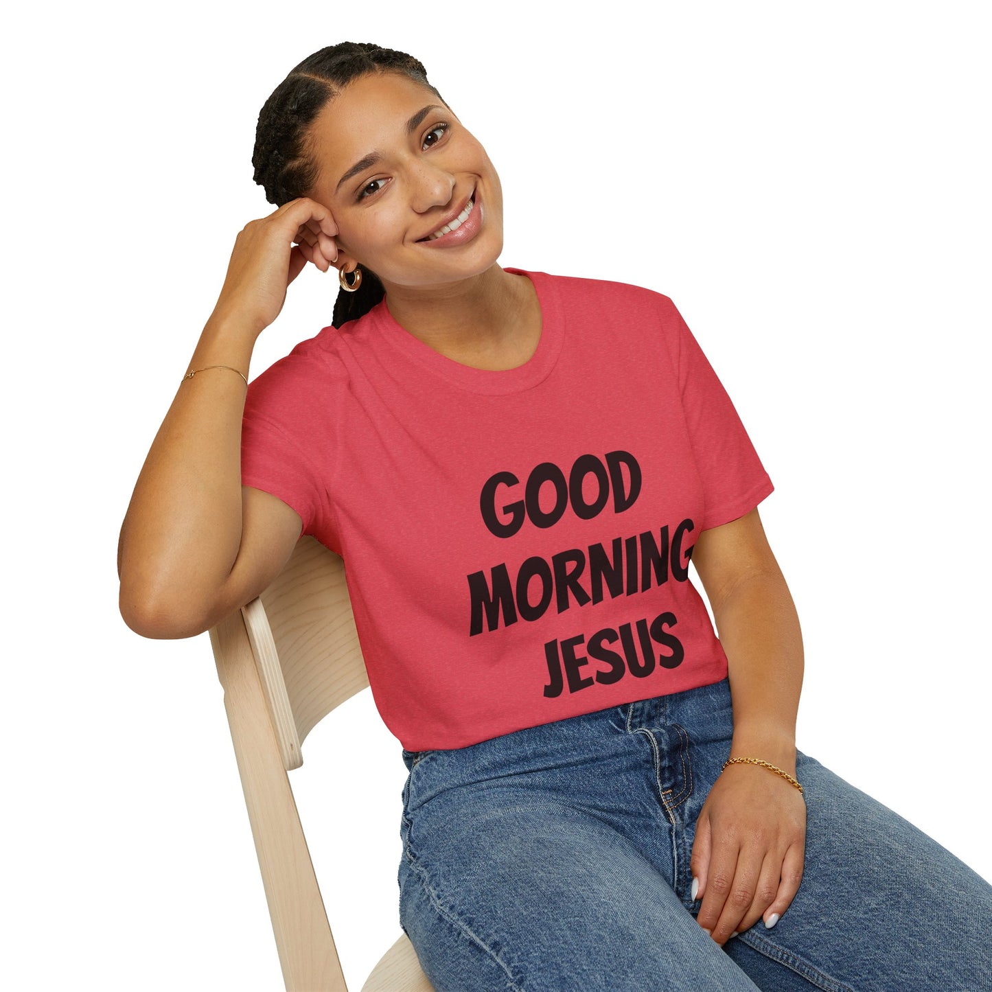 Unisex Softstyle T-Shirt - Black Writing - GOOD MORNING JESUS